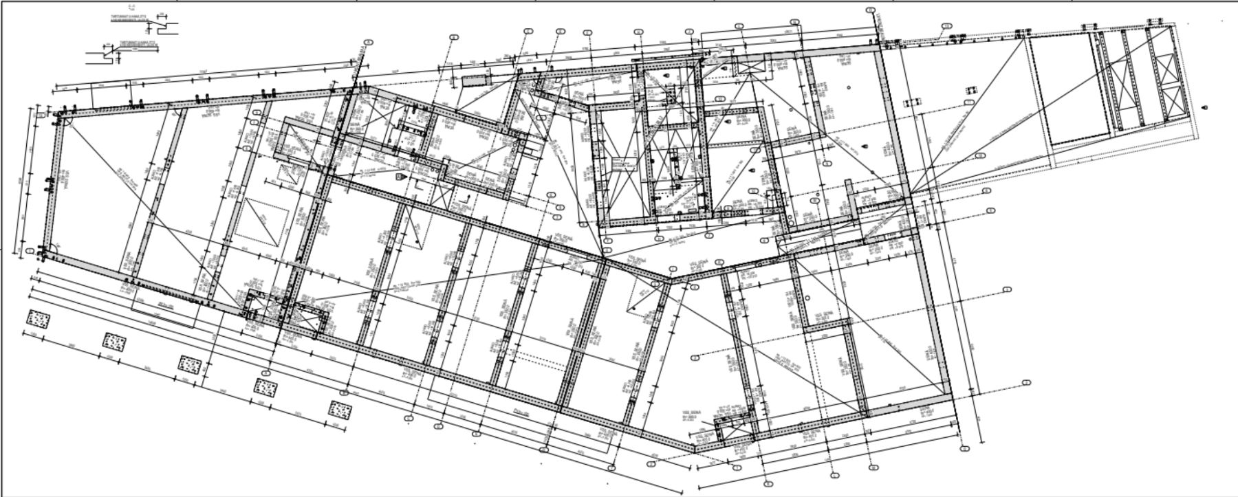 Detailed floor plan of steel frame structures